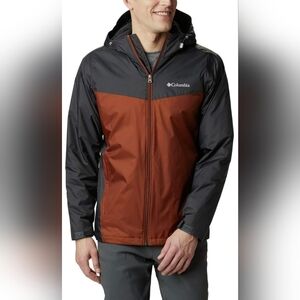 NWOT Columbia Men’s Glennaker Sherpa Lined Rain Jacket, Waterproof Shark/Amber M